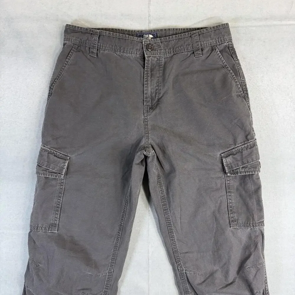 The North Face Cargo Pants Mens 32R Gray Ripstop Canvas Hiking Outdoor Utility